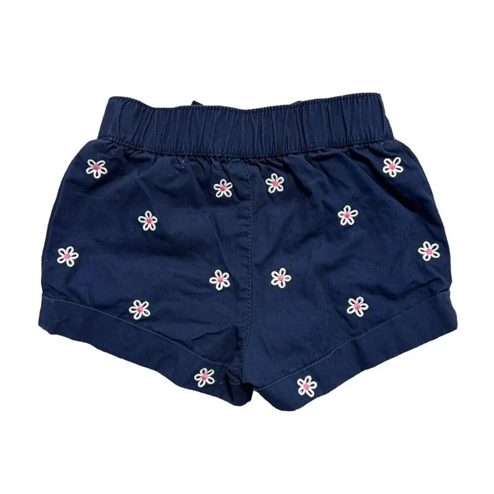 Gymboree 6-12m Navy Embroidered Flowers Bubble Shorts